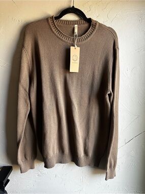 NWT Roll Collar Cotton Sweater Minimal Old Money Scandi Mens L Sailwind